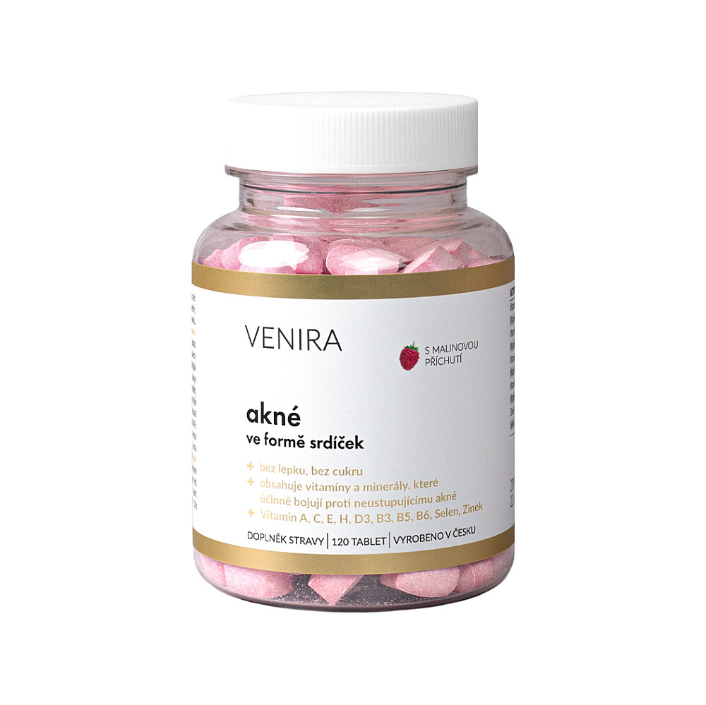 VENIRA Srdiečka pre starostlivosť o pleť malina 120 kusov