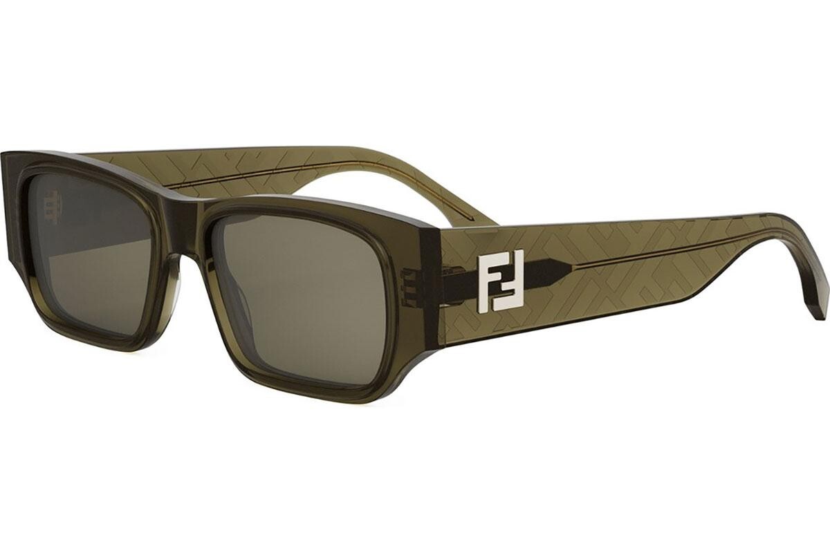 FENDI Squared Green Rectangular Sunglasses - ONE SIZE (54)