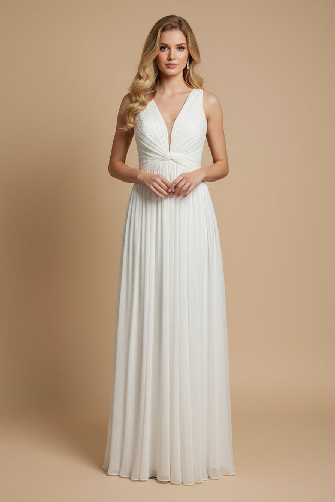 Eva & Lola Biele plisované šaty s perleťou Veľkosť: S