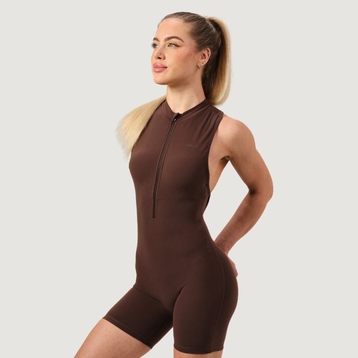 GymBeam Dámsky overal Zip-Up NEO Mocha  XS