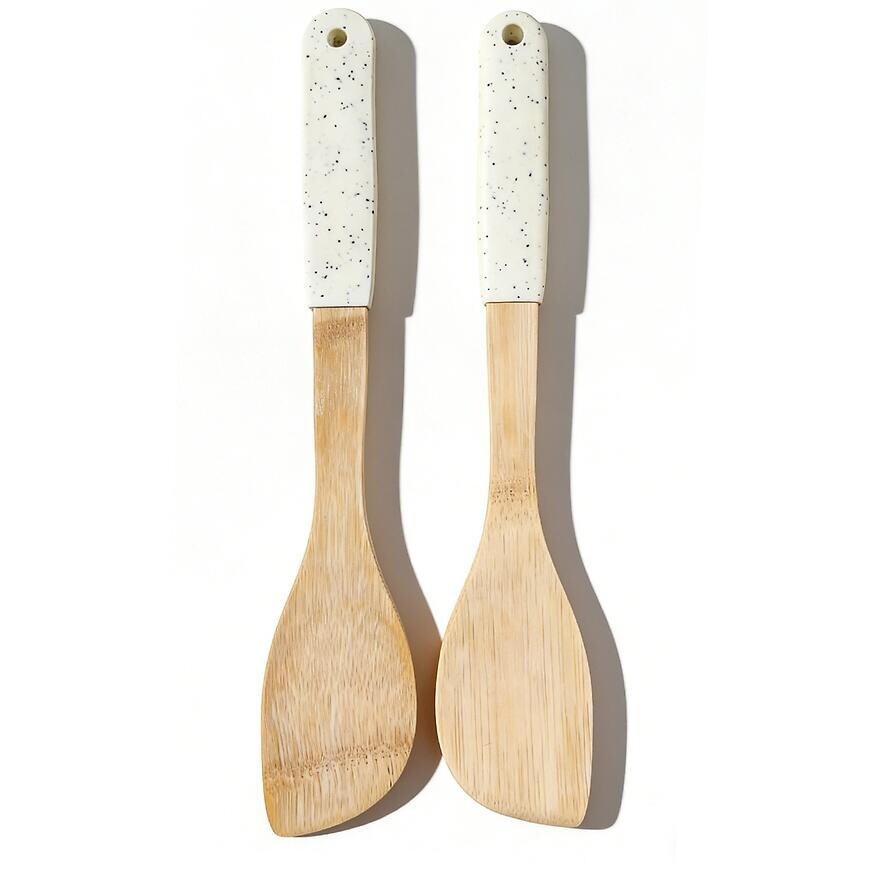 Skosená obracačka bambus biela rukoväť 32*6cm ut03532bs17