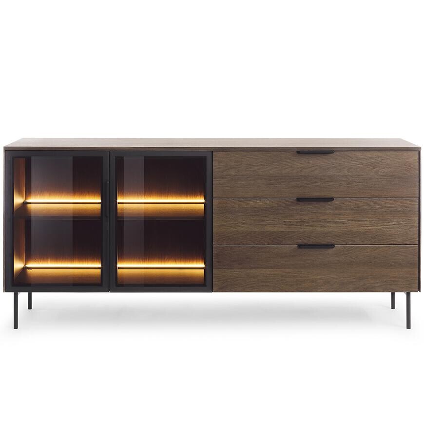Komoda Lumi C 181 2d3s + Led Dub Dunin + Čierna
