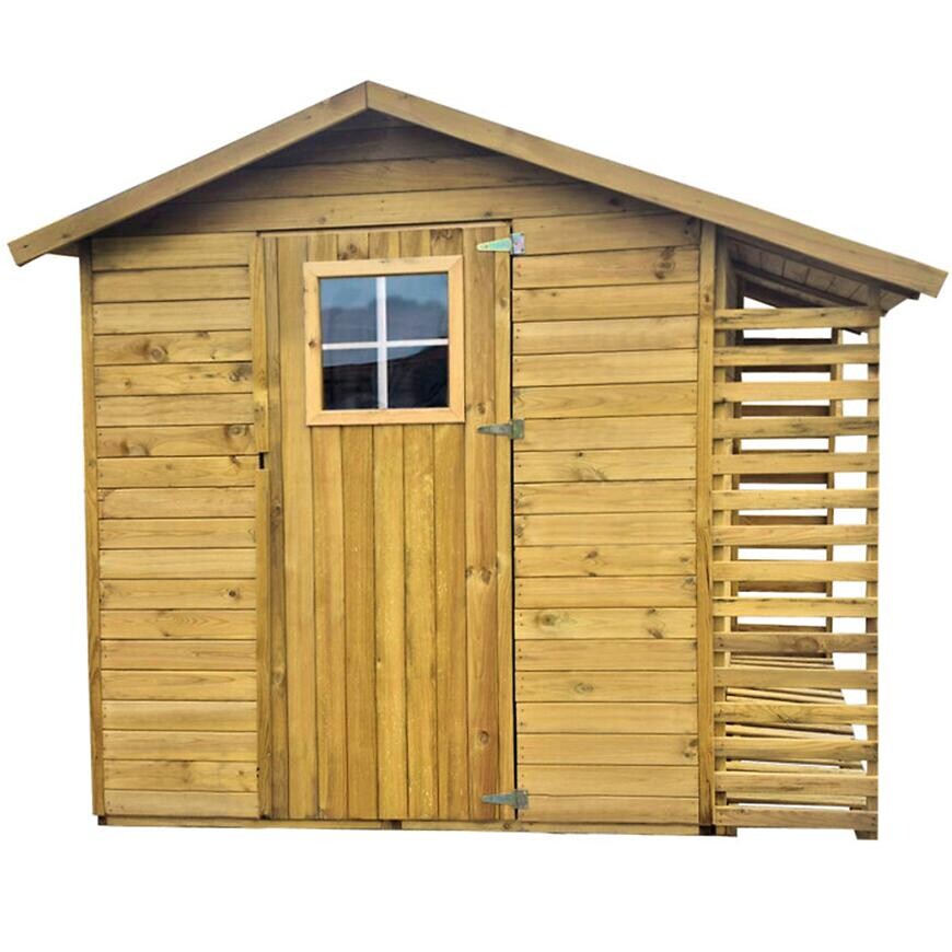 Jednodverová kôlňa na náradie Tim s drevárňou