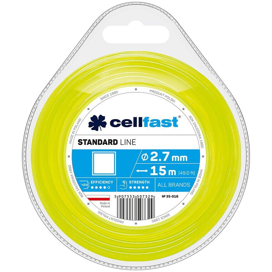 Struna do kosačky STANDARD - štvorec 2.7MM x 15M