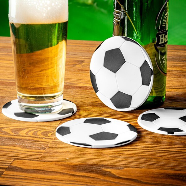 Silikónové futbalové podložky pod poháre (4 kusy)