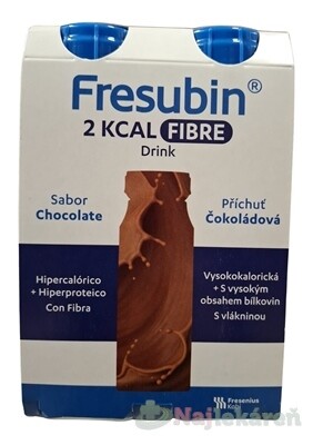 Fresubin 2 KCAL FIBRE DRINK  príchuť čokoládová 4x200 ml