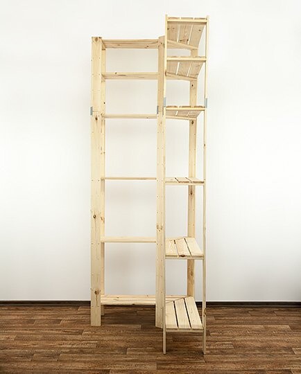 REGÁL DREVENÝ ROHOVÝ  Maxi 6Z 230x85x30 - BOROVICA