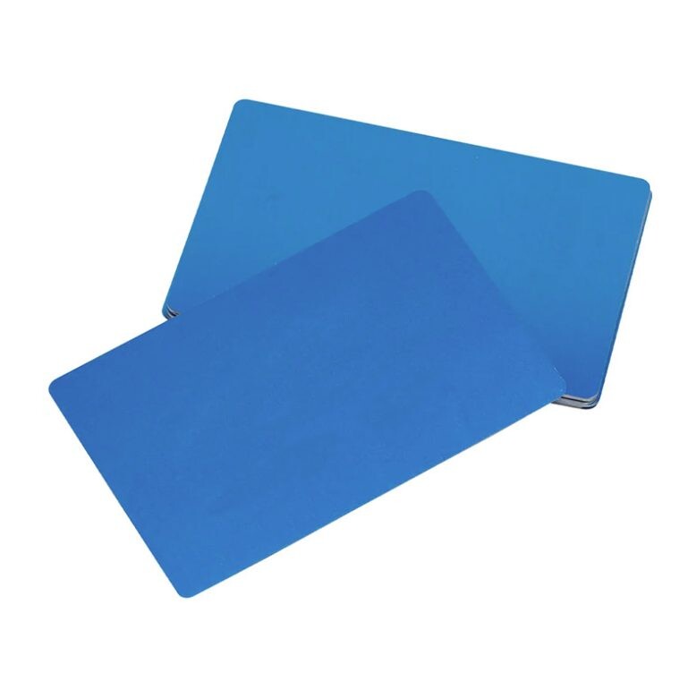 Hliníková vizitka, karta pre testovanie a laserové gravírovanie - Modrá