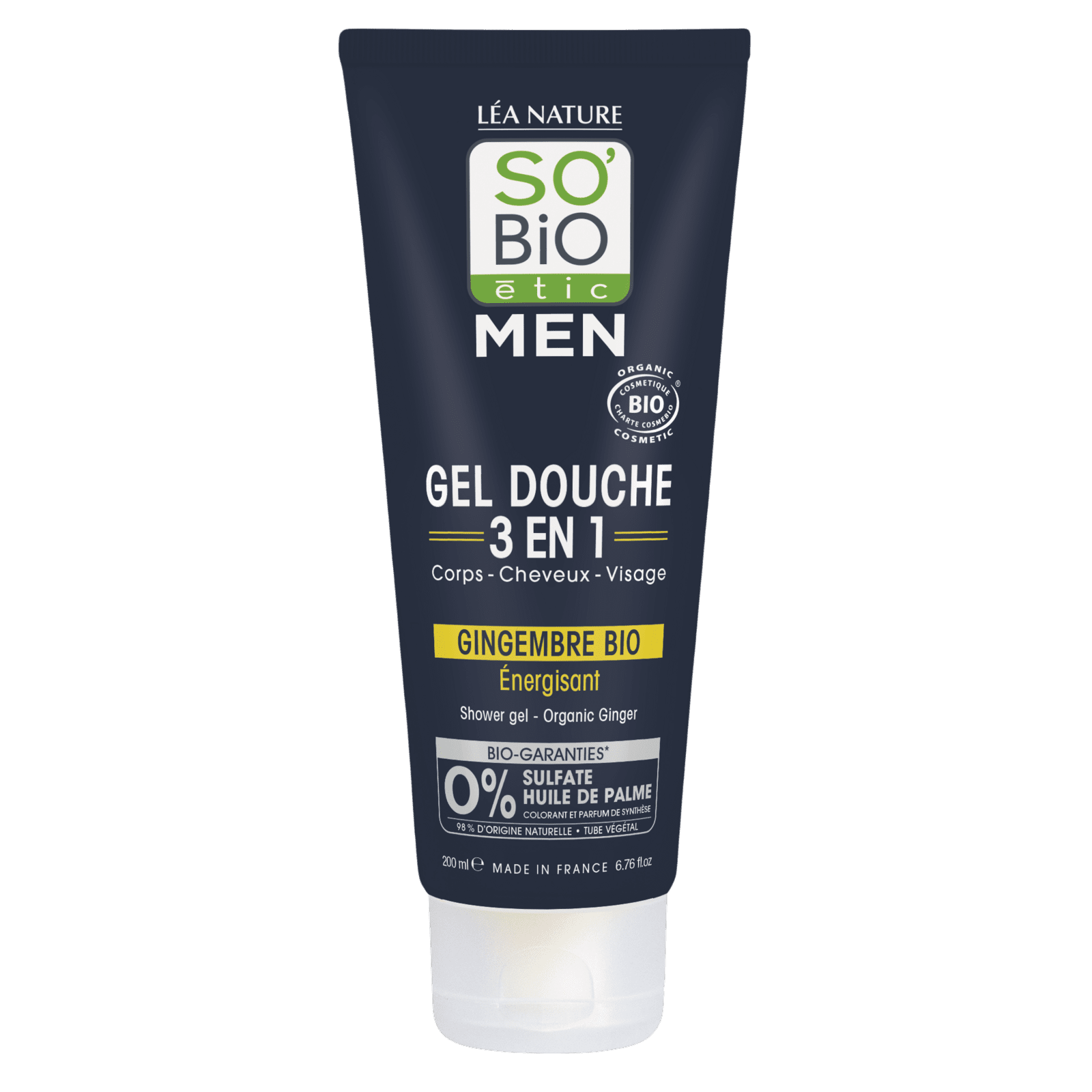 SO'BIO ÉTIC Gél sprchový men 3v1 - energizujúci zázvor bio 200 ml