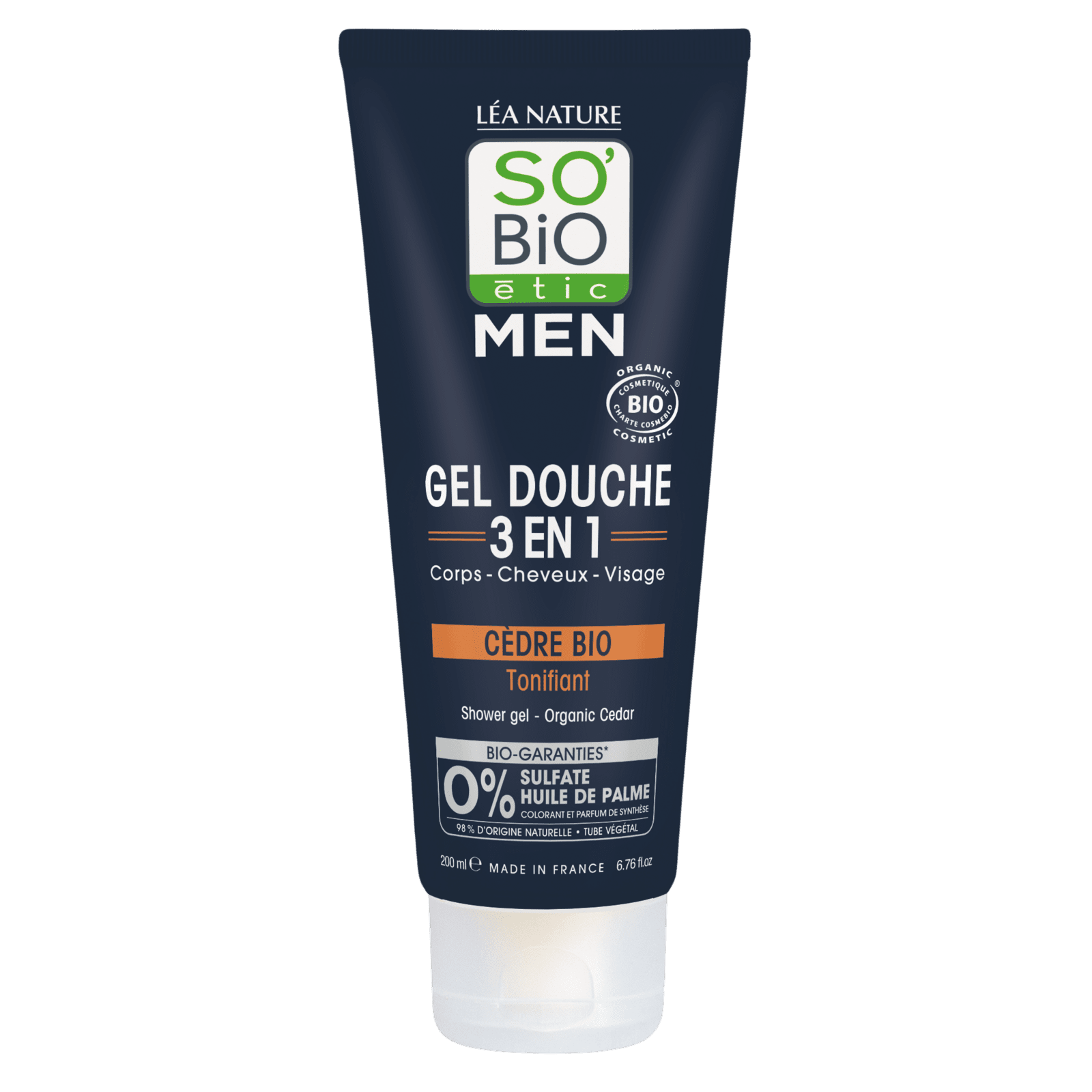 SO'BIO ÉTIC Gél sprchový men 3v1 - tonizujúci céder bio 200 ml