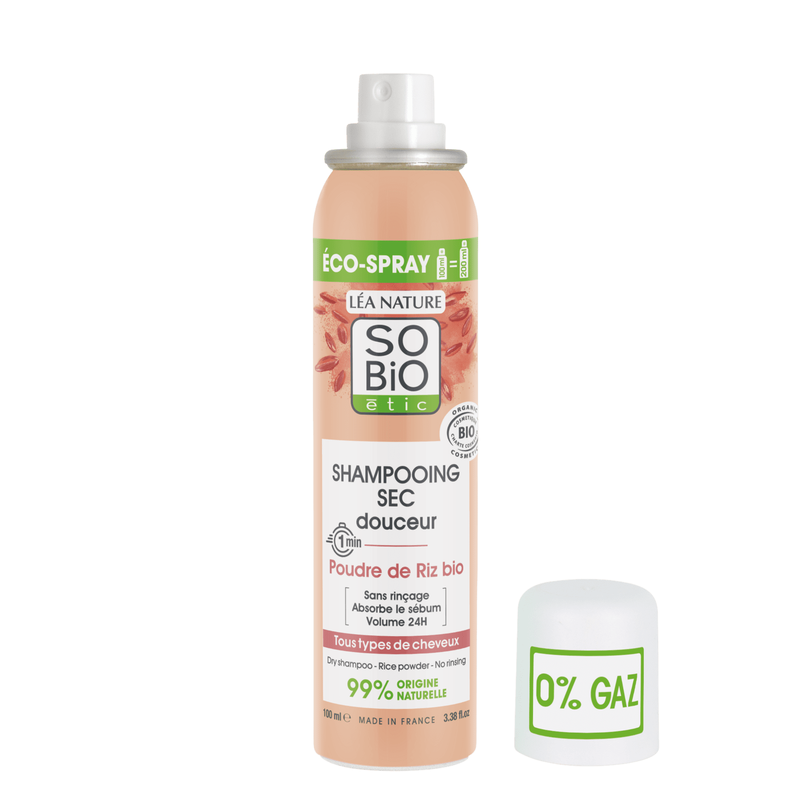 SO'BIO ÉTIC Jemný suchý šampón v spreji pre citlivú pokožku hlavy bio 100 ml