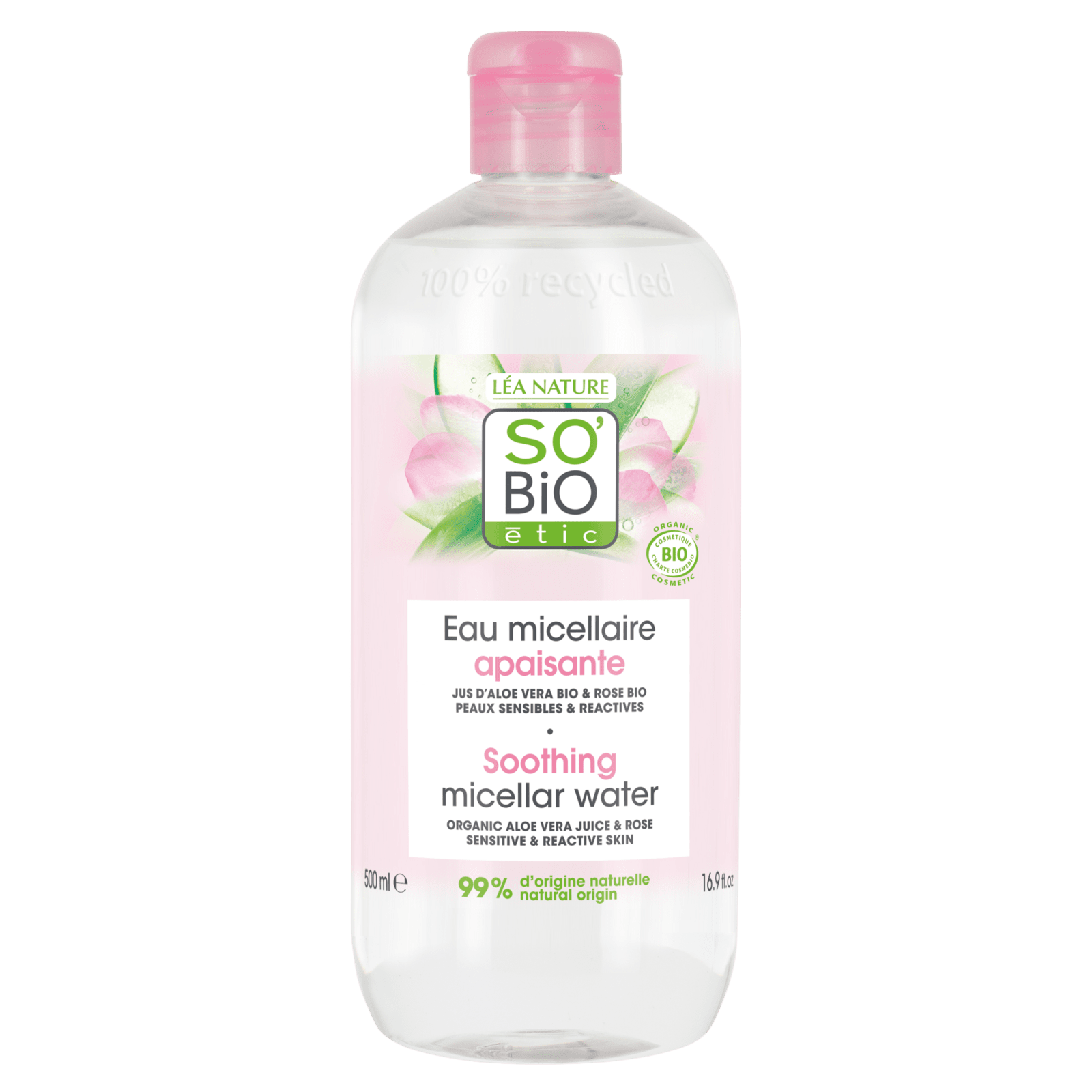SO'BIO ÉTIC Voda micelárna s Aloe Vera upokojujúca bio 500 ml