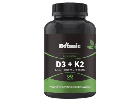 BOTANIC Vitamín D3 + K2 - s MCT olejom 60 kapsúl