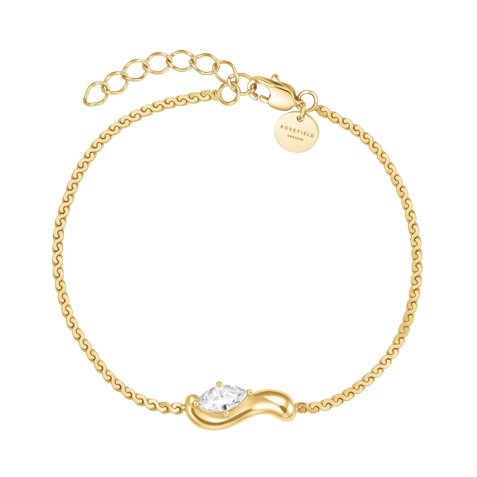 Rosefield Pozlátený náramok s kryštálom Wave JBWSG-J1304