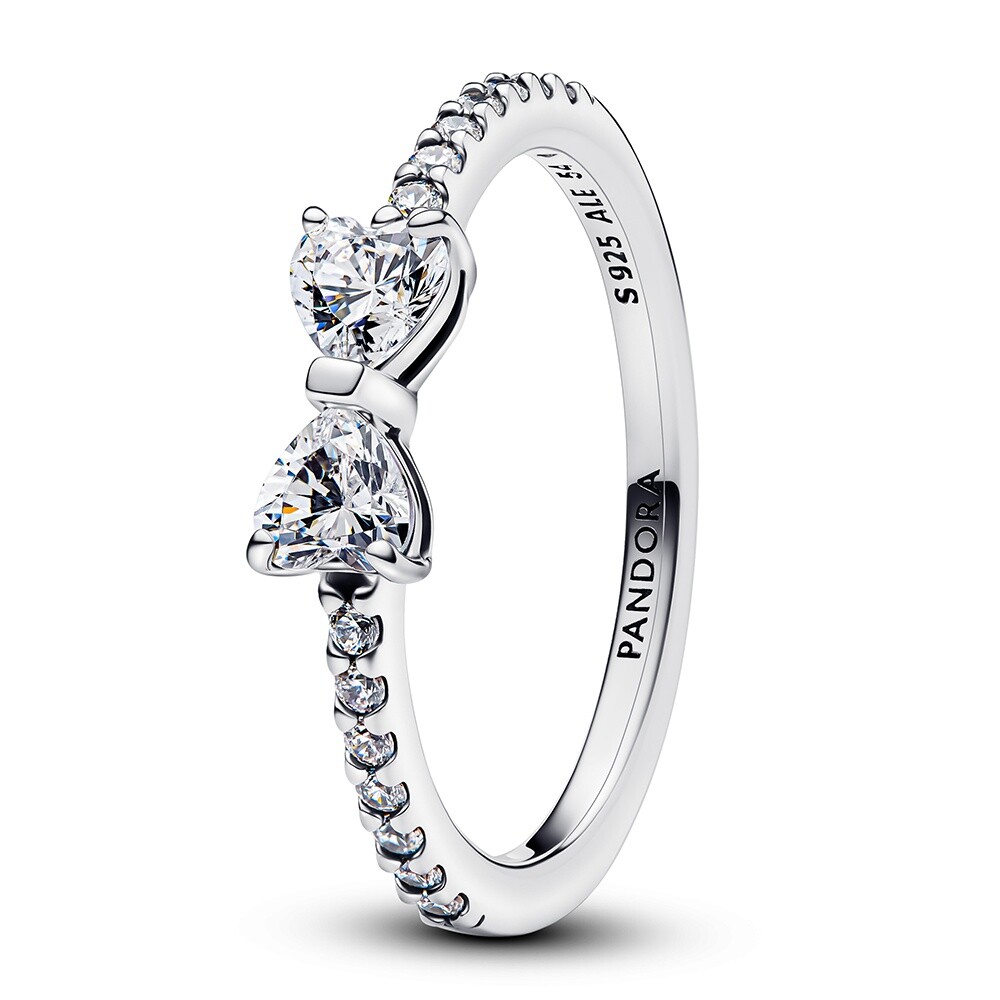 Pandora Trblietavý strieborný prsteň Číra mašlička Timeless 193510C02 52 mm