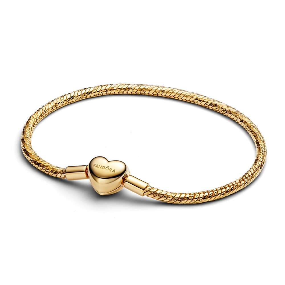 Pandora Pozlátený náramok so srdiečkom Shine Moments 564236C00 17 cm