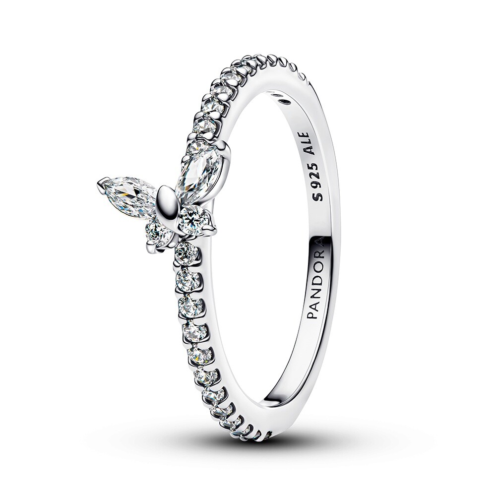 Pandora Nežný strieborný prsteň Číry motýlik Timeless 194269C03 56 mm