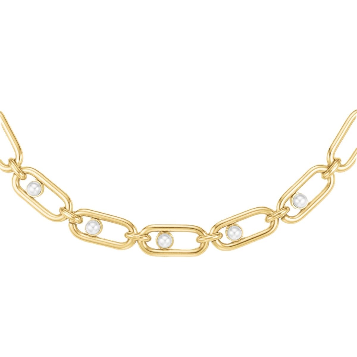 Rosefield Luxusný pozlátený náhrdelník s perlami JNPLG-J1294