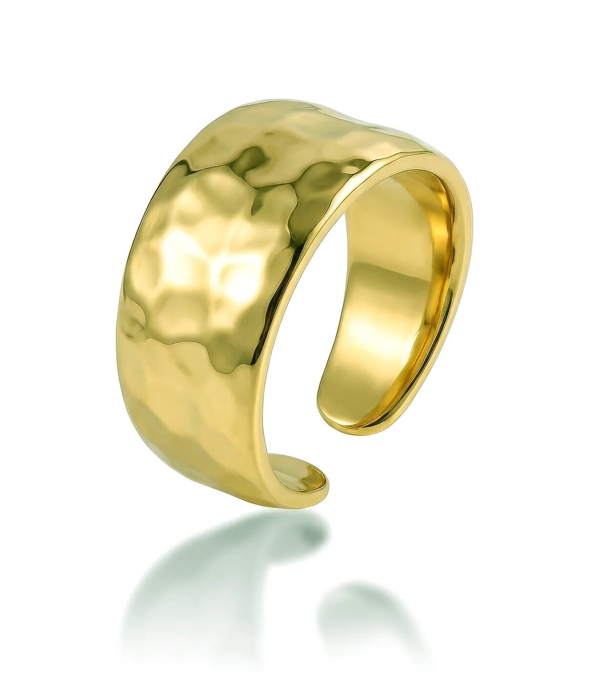 Marc Malone Výrazný otvorený prsteň z pozlátenej ocele Olina MCR260792G