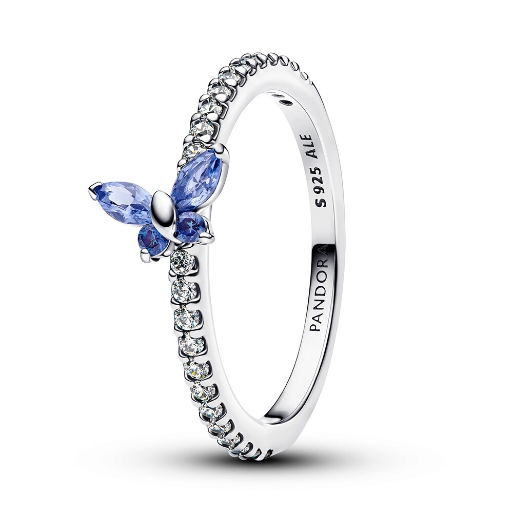 Pandora Nežný strieborný prsteň Modrý motýlik Timeless 194269C01 56 mm
