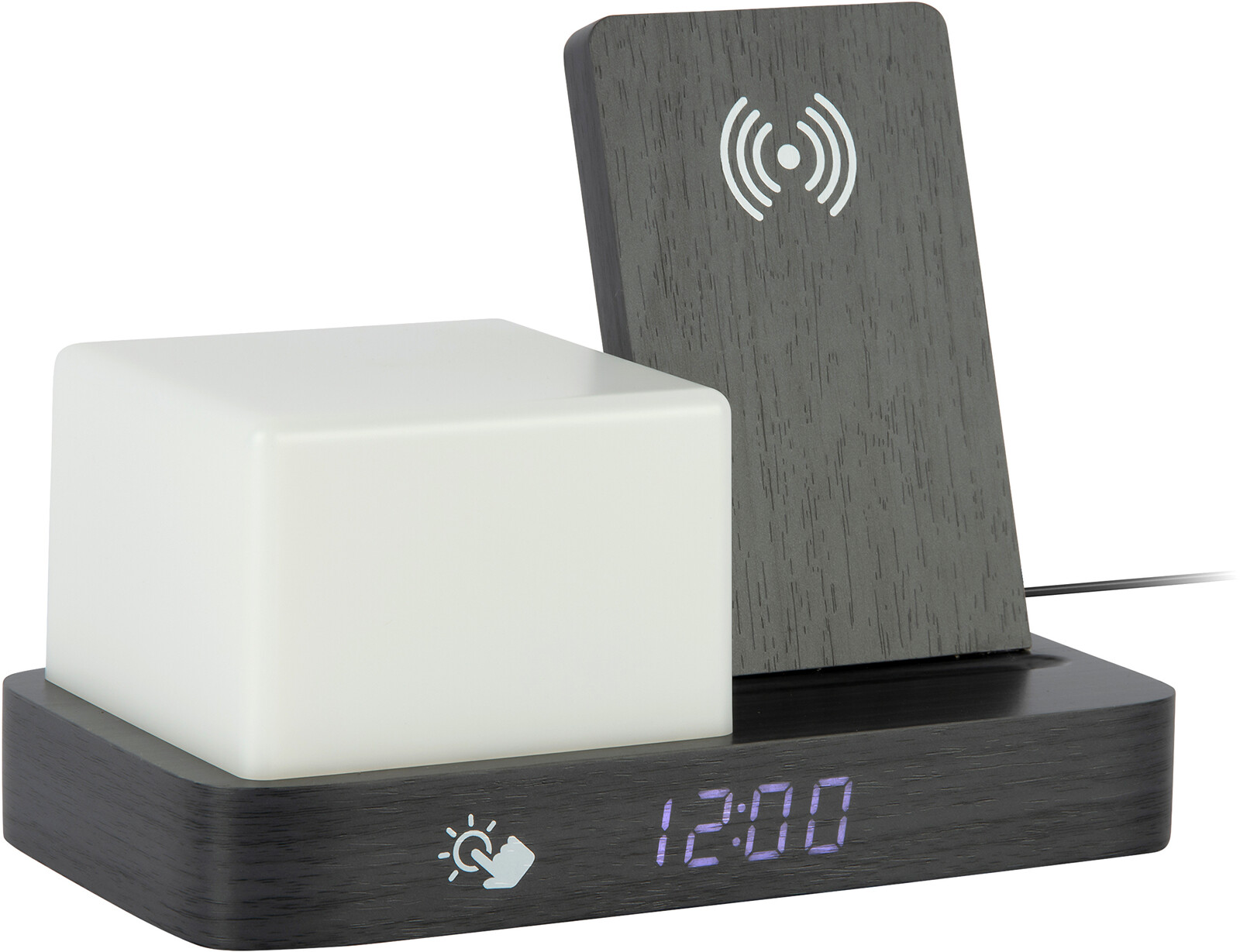 Karlsson Digitálne stolné hodiny s lampou a nabíjačkou 6079BK