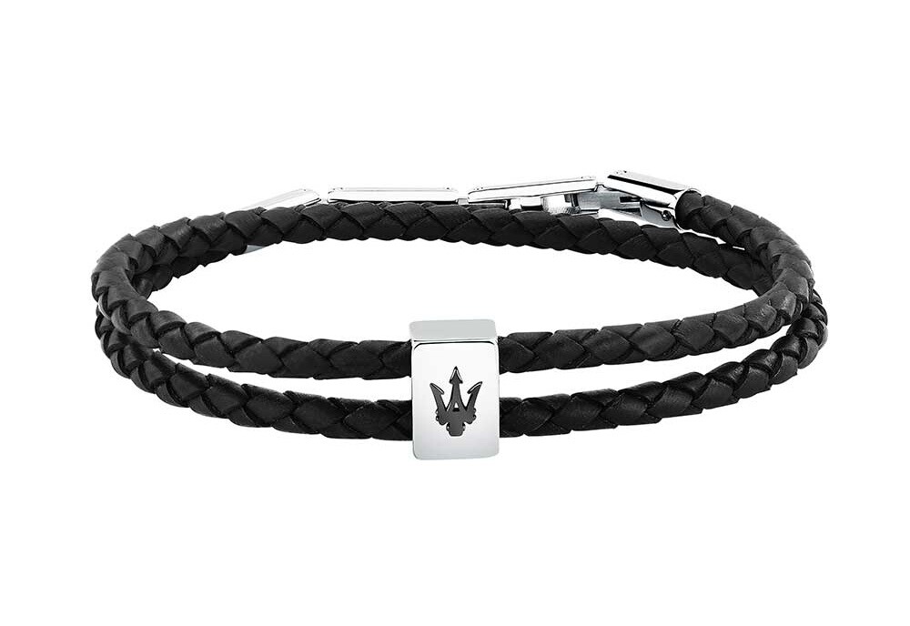 Maserati Dvojitý kožený náramok Leather JM226AVE44