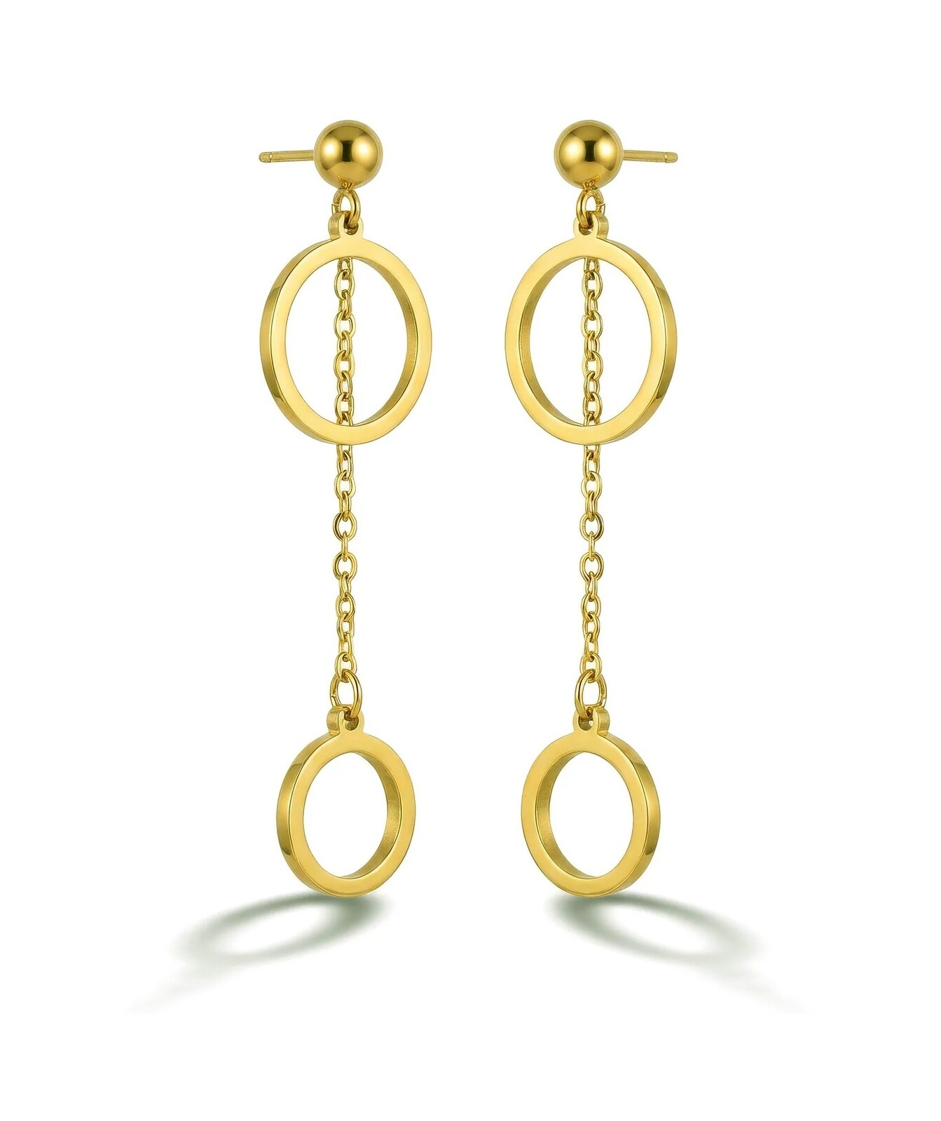 Victoria Walls Dlhé pozlátené náušnice Gold Auréole VWE260592G