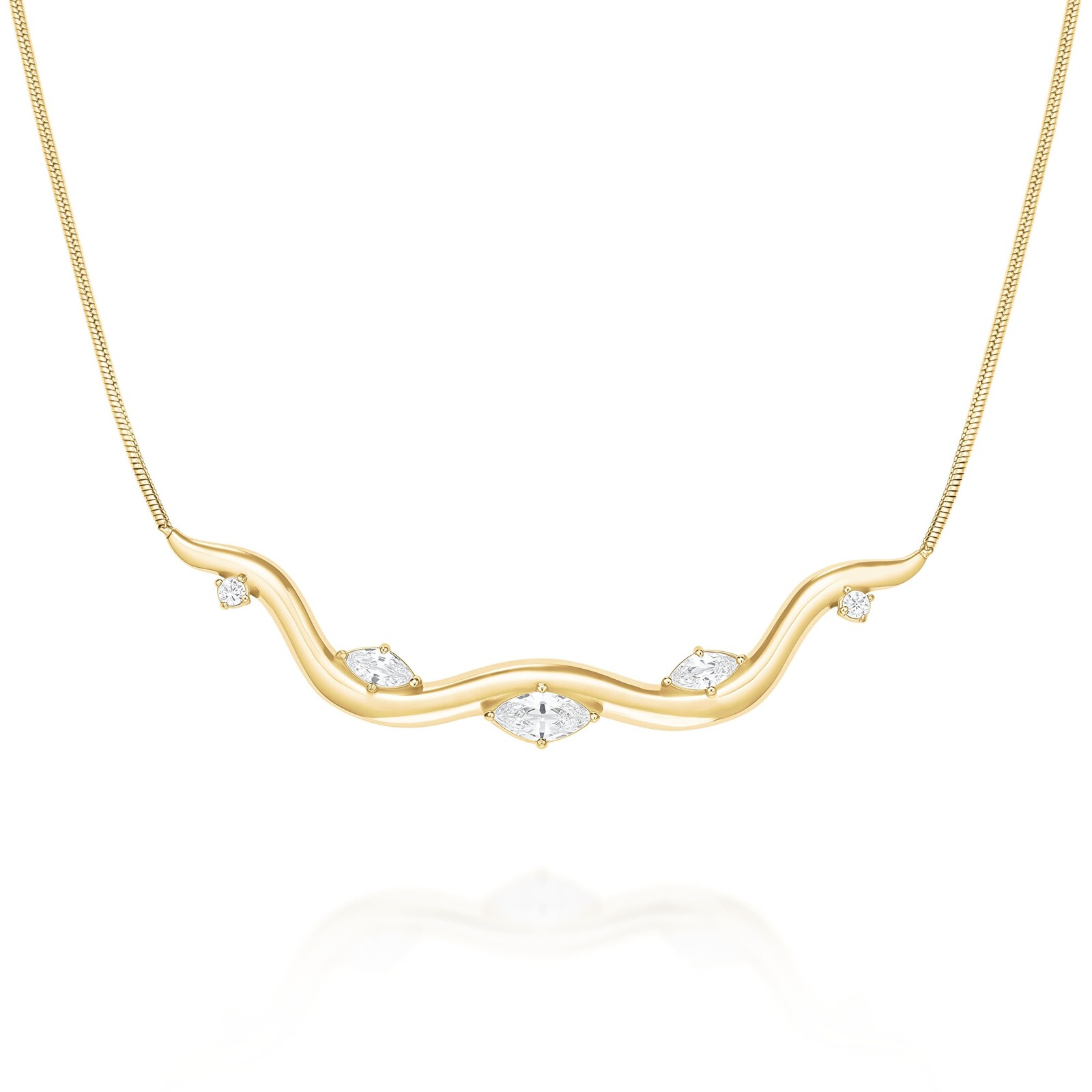 Rosefield Luxusný pozlátený náhrdelník JNWCG-J1308