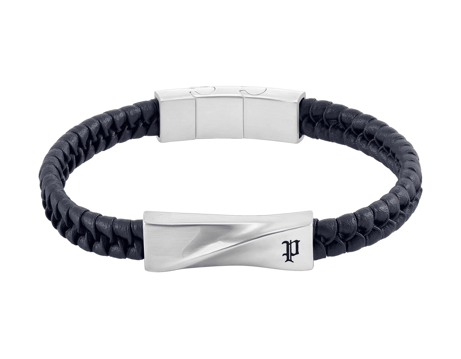 Police Modrý kožený náramok pre mužov Contorto PEAGB0081706