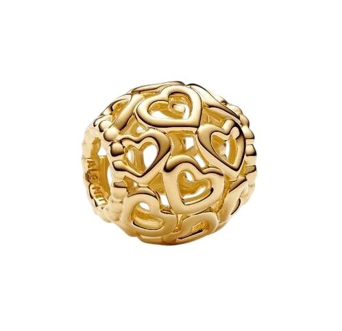 Pandora Pozlátená korálka so srdiečkami Shine Moments 760964C00