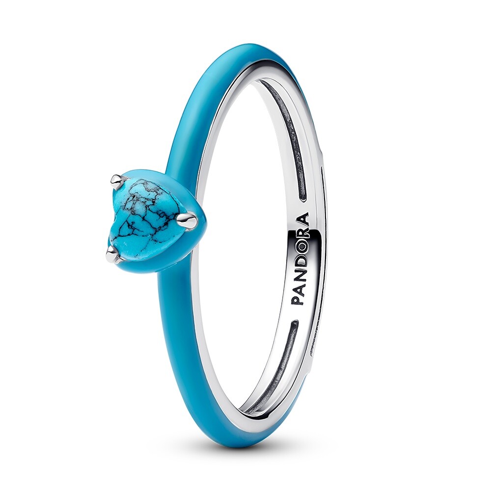 Pandora Originálny tyrkysový prsteň zo striebra ME 193828C01 50 mm