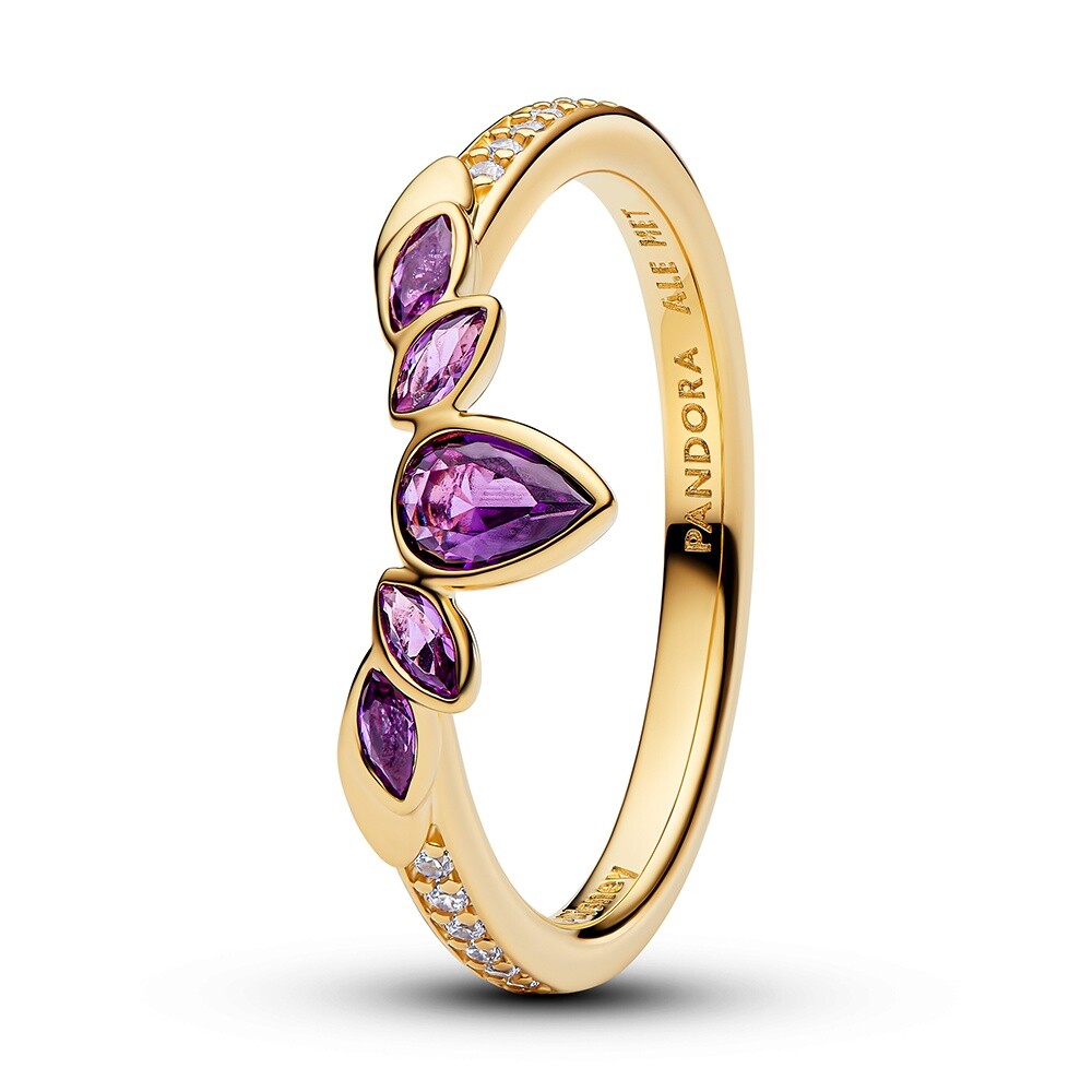 Pandora Pozlátený prsteň korunka kráľovnej Anny Shine Disney 164135C01 52 mm