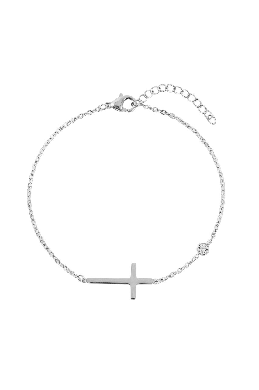 Emily Westwood Nežný náramok z ocele s krížikom EWB260608S