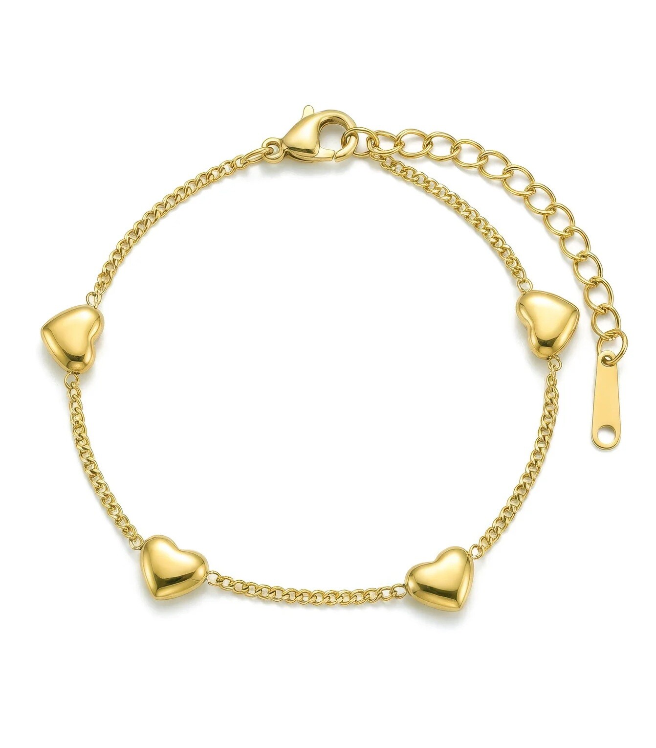 Victoria Walls Pozlátený náramok so srdiečkami Vaelisse Gold VWB260689G