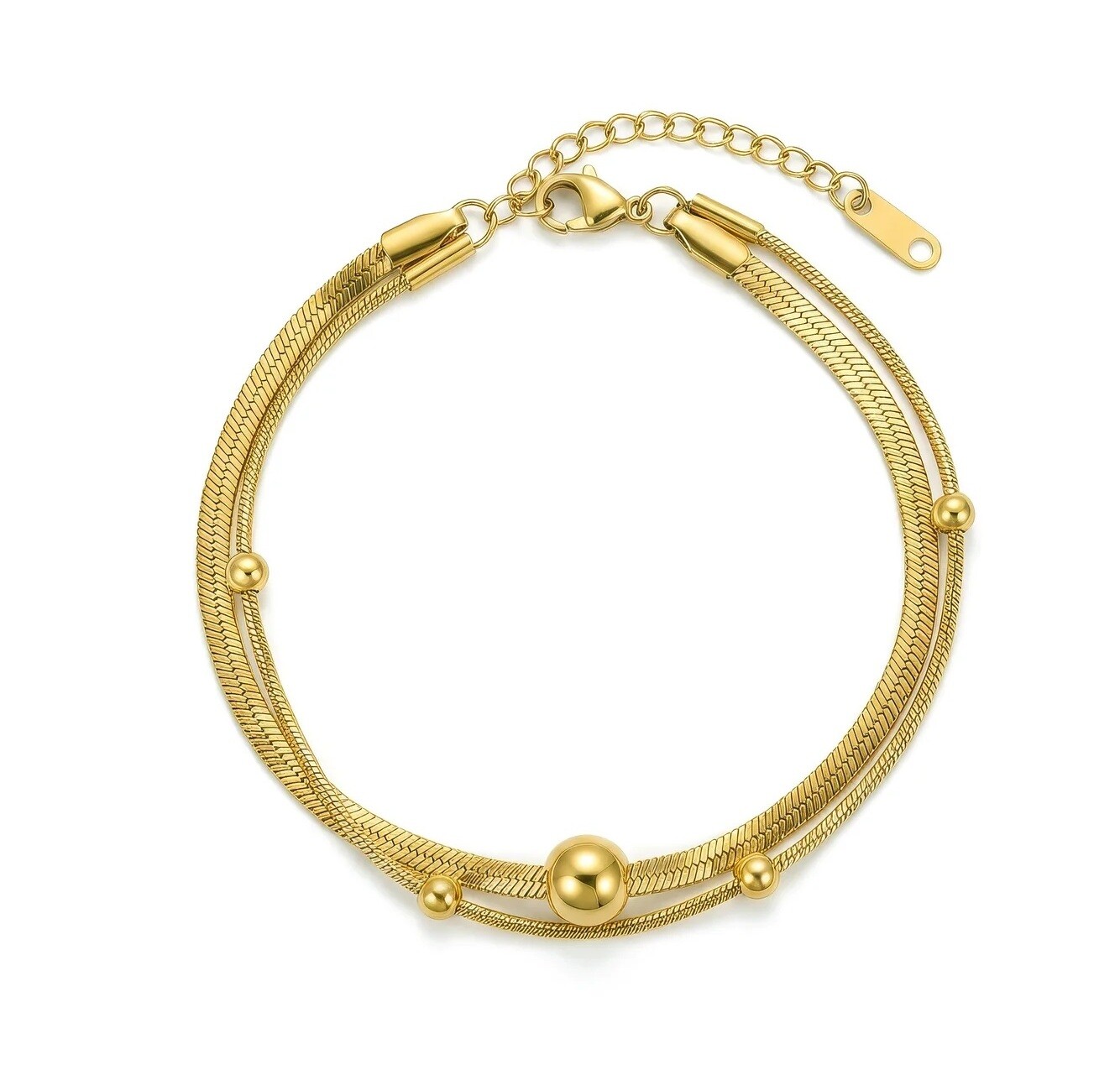 Victoria Walls Dvojitý pozlátený náramok Norevia Gold VWB260718G