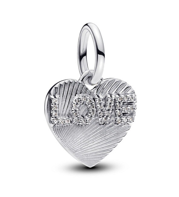 Pandora Strieborný visiaci prívesok Srdce so zirkónmi Moments 793604C01