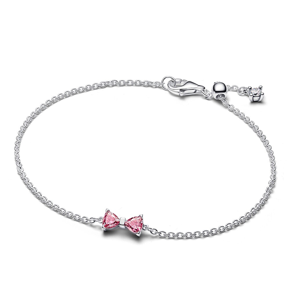 Pandora Nežný strieborný náramok Ružová mašlička Timeless 594234C01 18 cm