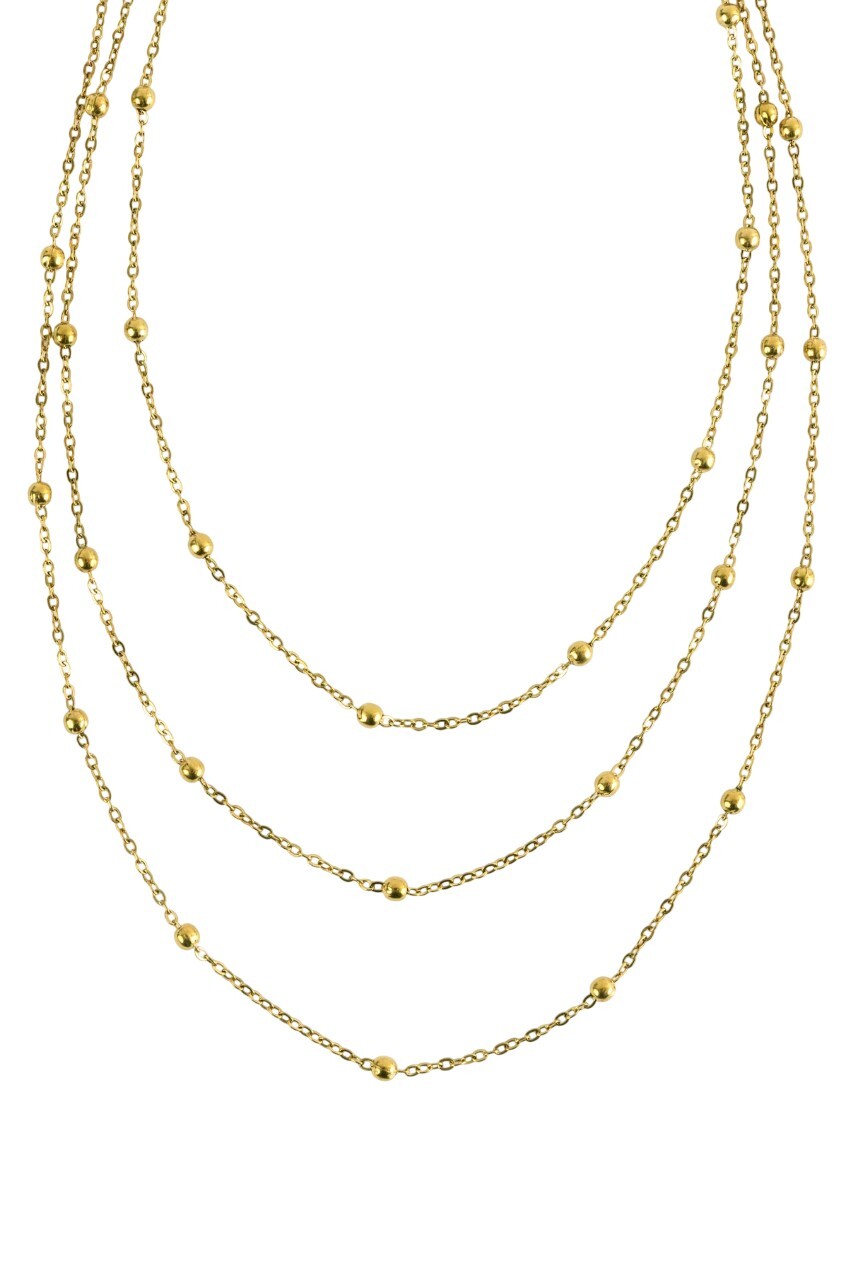 Marc Malone Trojitý pozlátený náhrdelník Giselle MCN260625G