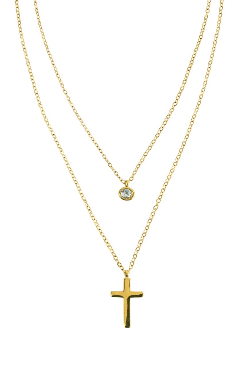 Marc Malone Dvojitý náhrdelník s krížikom Ginevra MCN260626G