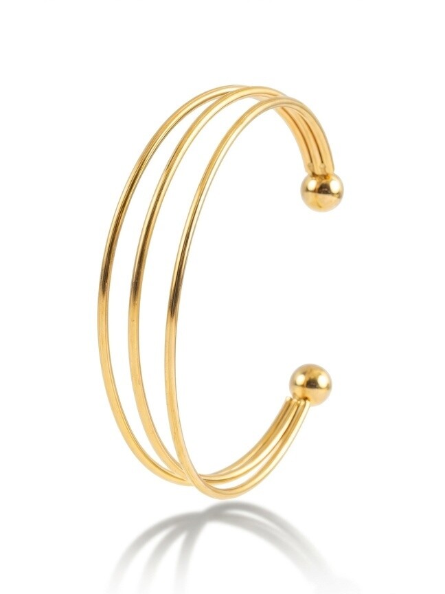 Marc Malone Elegantný trojitý náramok z pozlátenej ocele MCB250414G