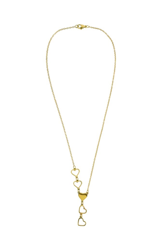 Emily Westwood Pozlátený náhrdelník so srdiečkami Celora Gold EWN260623G