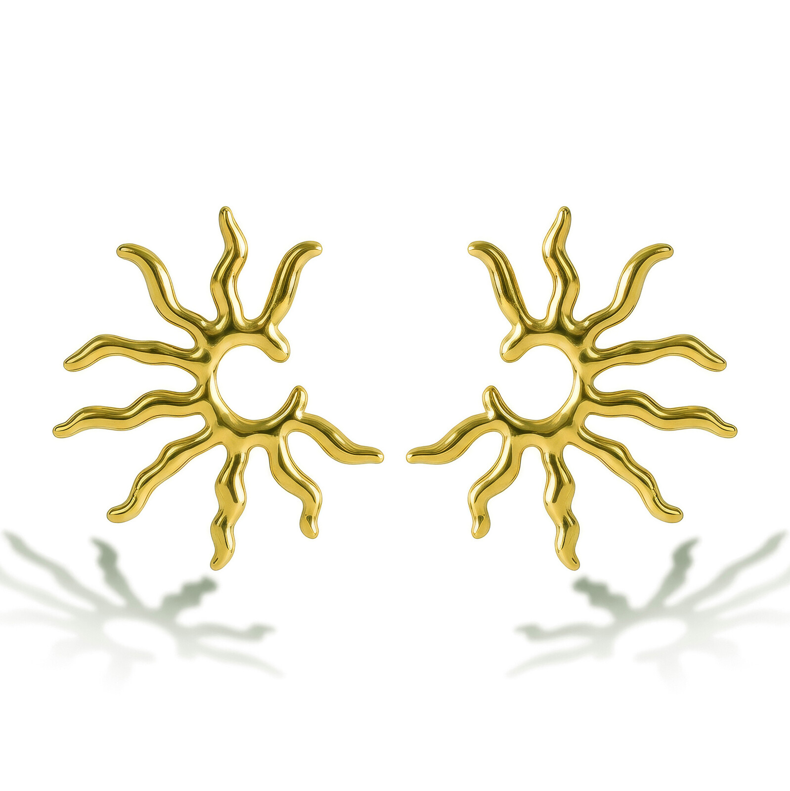 Emily Westwood Pozlátené náušnice v tvare slnka Lunara EWE260568G