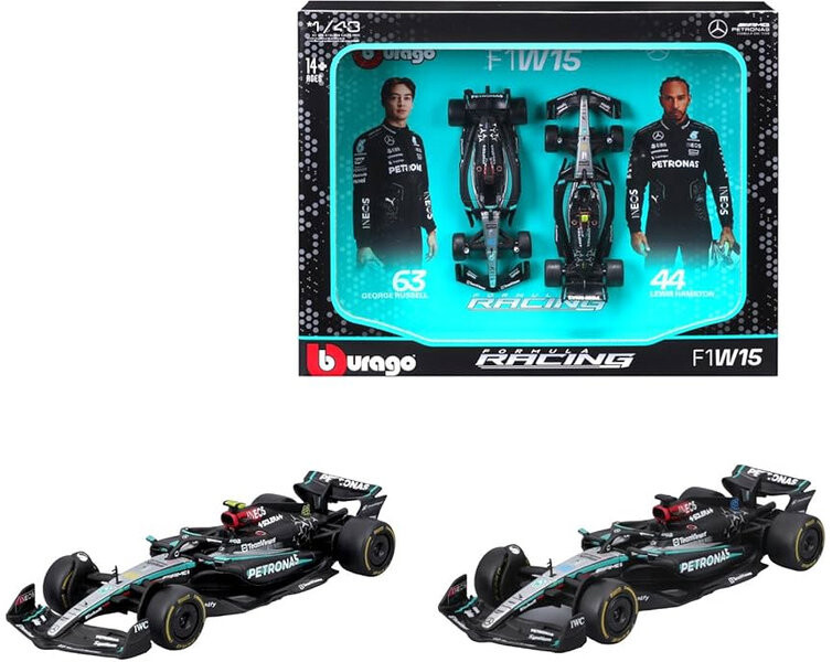 Bburago Mercedes-AMG F1 W15 (2024) 1:43 (darčekový set 2 ks)