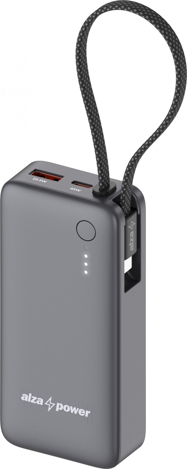 AlzaPower Loop 10000 mAh Power Delivery (45 W) sivý