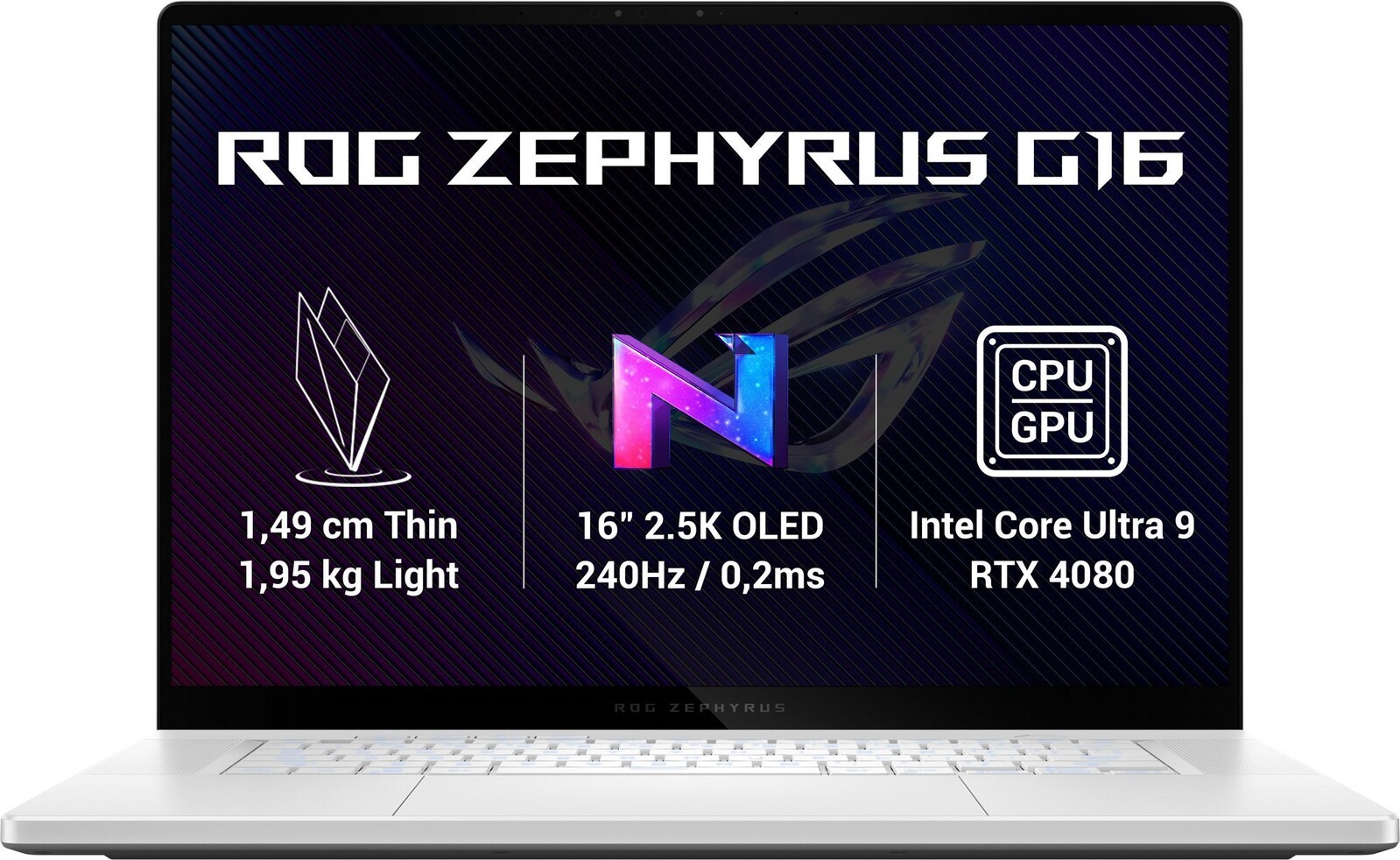 Repasované – ASUS ROG Zephyrus G16 GU605MZ-NEBULA037W Platinum White kovový