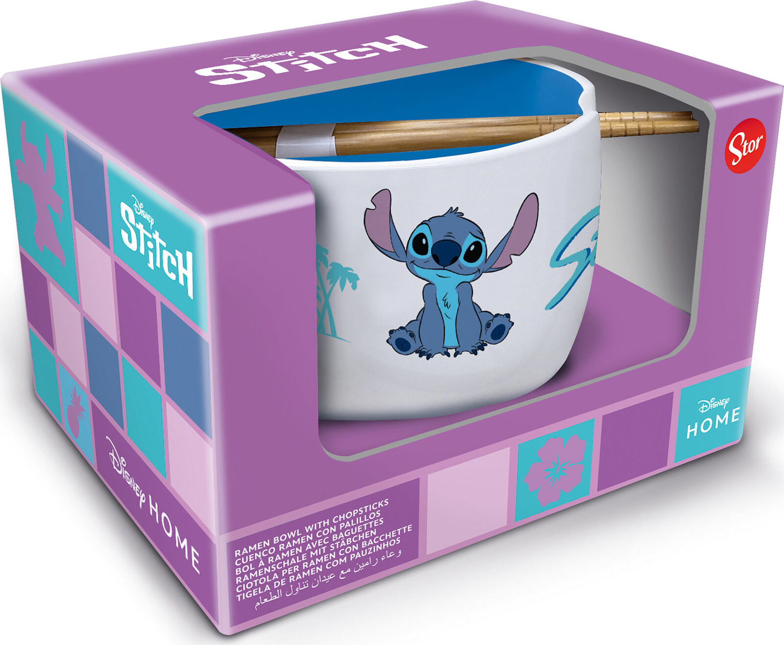Stitch ramen miska a paličky – darčeková sada