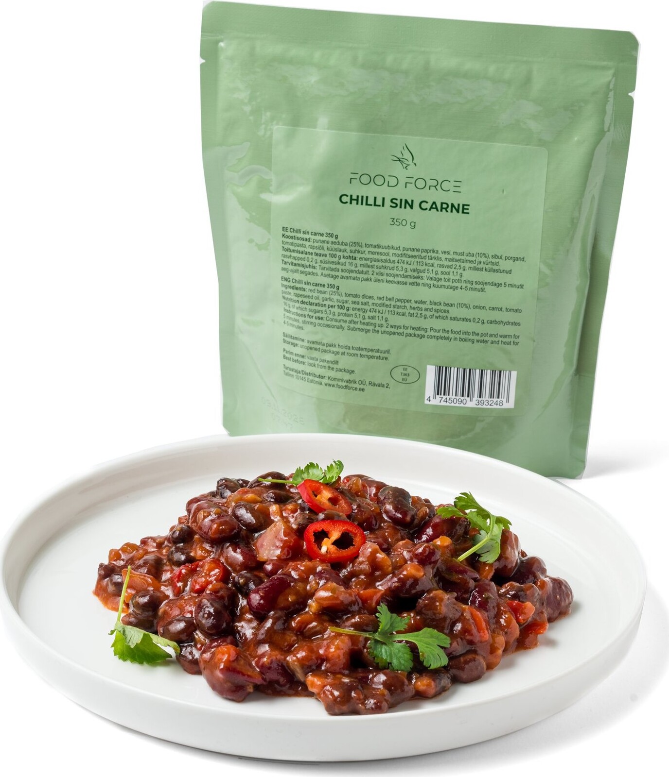 FOOD FORCE Chilli sin carne 350 g (vegetariánske)