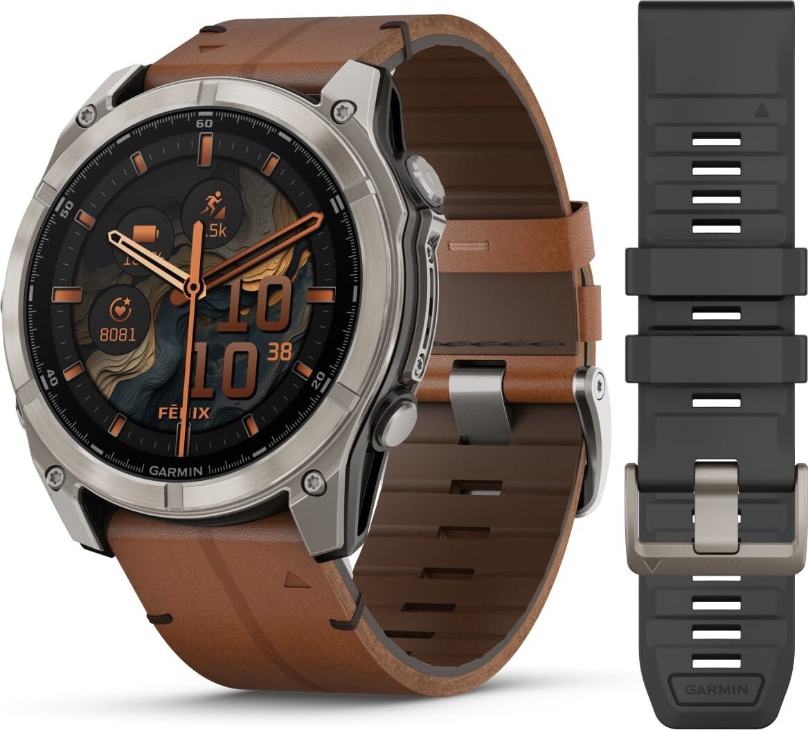 Garmin Fenix 8 51 mm AMOLED Sapphire Titanium/Brown leather