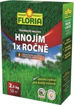 AGRO Trávnikové hnojivo FLORIA HNOJÍM 1× ROČNE, 2,5 kg