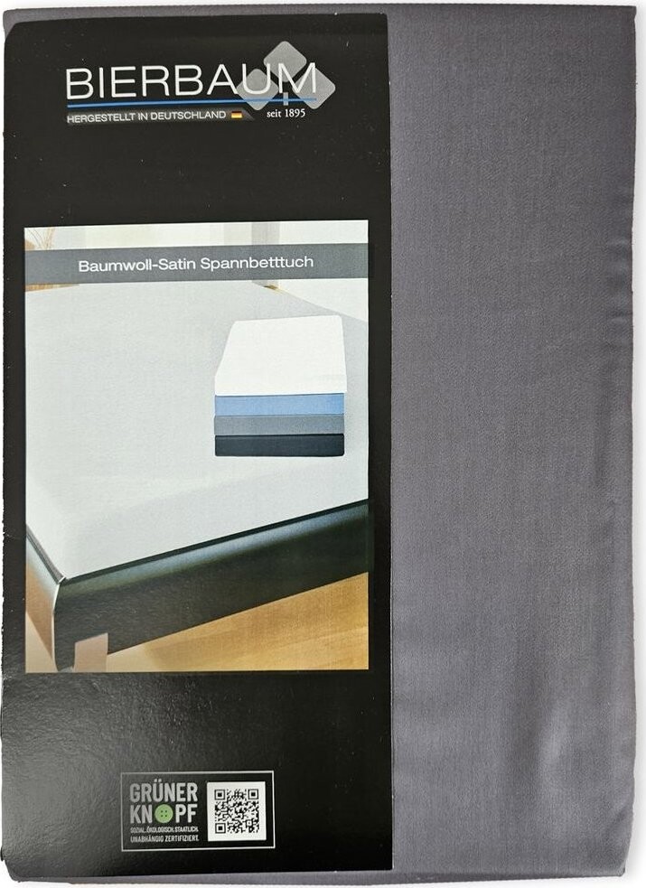 Bierbaum Saténové prestieradlo 140 × 200 cm antracitové